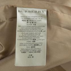 Pre Owned Burberry Brown Studded Neck Detail Short Sleeve Dress S