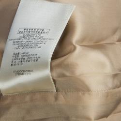 Pre Owned Burberry Brown Studded Neck Detail Short Sleeve Dress S