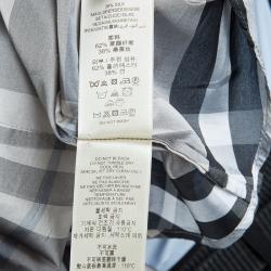 مملوكة مسبقًا قميص بربري رصاصي كاروهات نوفا بأكمام طويلة وأزرار أمامية M