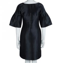 Pre Owned Burberry Black Short Sleeve Sheath Dress S