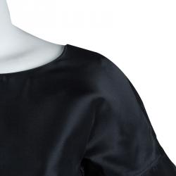 Pre Owned Burberry Black Short Sleeve Sheath Dress S