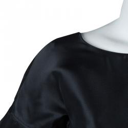 Pre Owned Burberry Black Short Sleeve Sheath Dress S