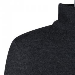 Pre Owned Burberry Grey Wool Drop Waist Zip Front Dress M