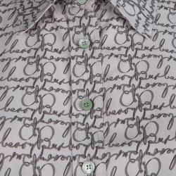 مملوكة مسبقًا Burberry Beige Monogram Print Cotton Long Sleeve Buttondown Shirt M  
