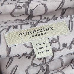 مملوكة مسبقًا Burberry Beige Monogram Print Cotton Long Sleeve Buttondown Shirt M  
