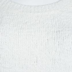 Pre Owned سويتر بربري بريت أبيض أكمام طويلة ورقبة مستديرة XS