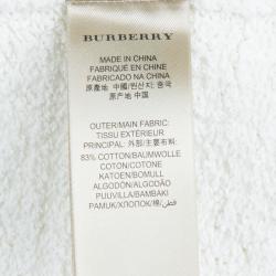 Pre Owned سويتر بربري بريت أبيض أكمام طويلة ورقبة مستديرة XS