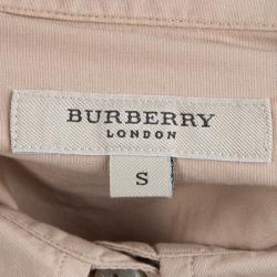 Pre Owned قميص بربري قطن أزرار أمامية بيج لندن S