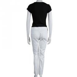 Pre Owned Burberry White Denim Straight Fit Jeans M