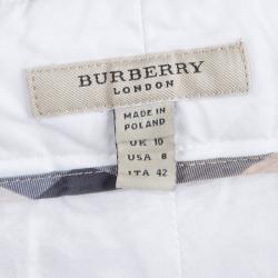 Pre Owned Burberry White Cotton Trousers M