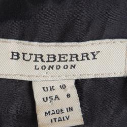 Pre Owned فستان بربري أسود مزركش بحزام M