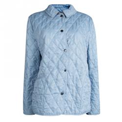 Pre Owned Burberry Powder Blue Diamond Quilted Jacket M