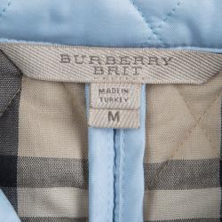 Pre Owned Burberry Powder Blue Diamond Quilted Jacket M