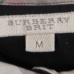 Pre Owned Burberry Brit Black Cotton Short Sleeve Button Down Shirt M