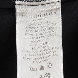 Pre Owned Burberry Brit Black Cotton Short Sleeve Button Down Shirt M