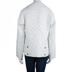 Pre Owned Burberry Brit White Diamond Quilted Jacket L