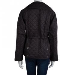 Pre Owned Burberry Brit Black Diamond Quilted Jacket L