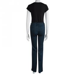 Pre Owned Burberry Brit Indigo Dark Wash Denim Fledley Flared Jeans M