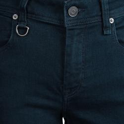 Pre Owned Burberry Brit Indigo Dark Wash Denim Fledley Flared Jeans M