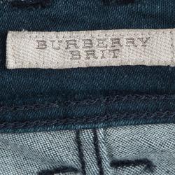 Pre Owned Burberry Brit Indigo Dark Wash Denim Fledley Flared Jeans M