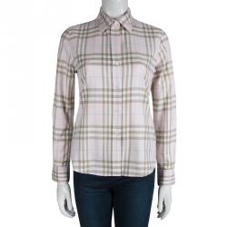 Pre Owned Burberry Pink Nova Check Long Sleeve Button Down Shirt XL