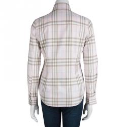 Pre Owned Burberry Pink Nova Check Long Sleeve Button Down Shirt XL