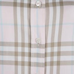 Pre Owned Burberry Pink Nova Check Long Sleeve Button Down Shirt XL