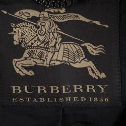 Pre Owned Burberry Black Bead Embellished Belted Trench Coat S