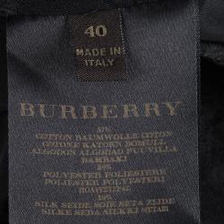 Pre Owned Burberry Black Bead Embellished Belted Trench Coat S
