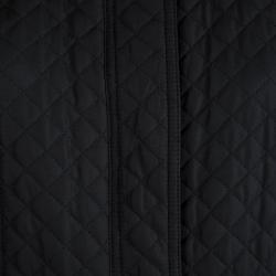 Pre Owned Burberry Black Diamond Quilted Leather Trim Detail Coat M