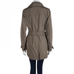 Pre Owned Burberry Khaki Belted Parka Jacket M