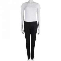 Pre Owned Burberry Black Straight Fit Trousers M