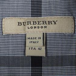 Pre Owned Burberry Grey Nova Check Cotton Pleated Belted Skirt M