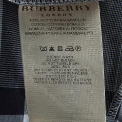 Pre Owned Burberry Grey Nova Check Cotton Pleated Belted Skirt M