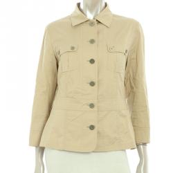 Pre Owned جاكيت بربري لندن قطن بني فاتح S