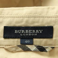 Pre Owned جاكيت بربري لندن قطن بني فاتح S