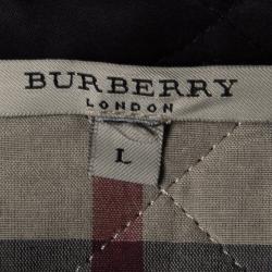 Pre Owned جاكيت بربري مبطن بحزام أسود L 