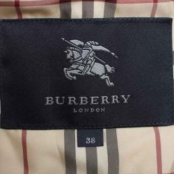 Pre Owned معطف بربري لندن قطن وردي S