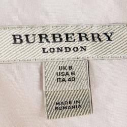 Pre Owned Burberry Pink Cotton Ruffle Placket Detail Blouse S