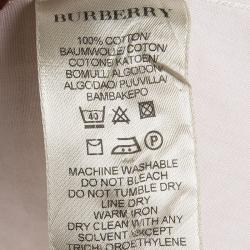 Pre Owned Burberry Pink Cotton Ruffle Placket Detail Blouse S