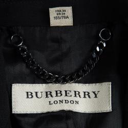 مملوكة مسبقًا Burberry Black Notched Collar Tailored Blazer XS