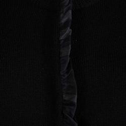 Pre Owned Burberry Black Merino Wool Button Front Cardigan XL