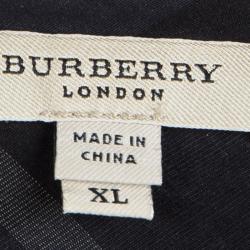 Pre Owned Burberry Black Merino Wool Button Front Cardigan XL