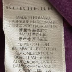 Pre Owned Burberry Brit Purple Checked Oversized Tunic Top M