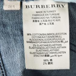 Pre Owned Burberry Brit Indigo Dark Wash Denim Skinny Kensington Jeans M