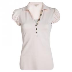 مملوكة مسبقًا Burberry Brit Blush Pink Short Sleeve Polo T-Shirt S