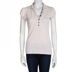 مملوكة مسبقًا Burberry Brit Blush Pink Short Sleeve Polo T-Shirt S