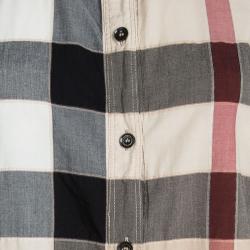 Pre Owned Burberry Brit Beige Nova Check Cotton Long Sleeve Button Front Shirt S