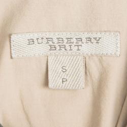 Pre Owned Burberry Brit Beige Nova Check Cotton Long Sleeve Button Front Shirt S