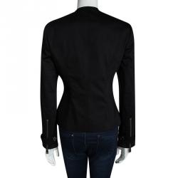 Pre Owned جاكيت بربري لندن قطن أسود سحاب أمامي M